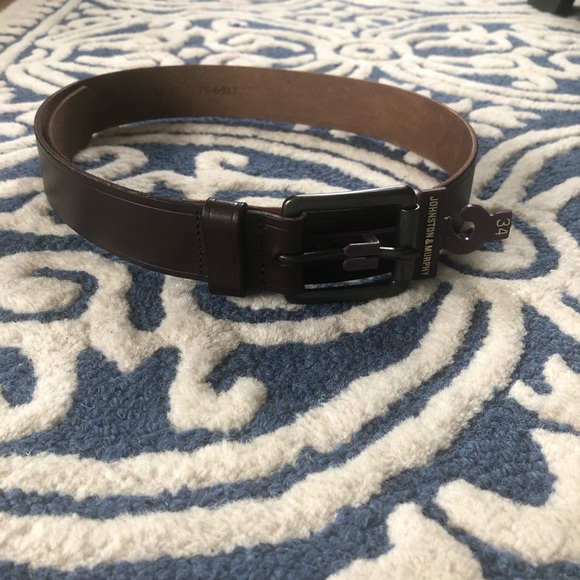 NWT MEN’s Johnston & Murphy LEATHER BELT, SIZE 34 - Picture 4 of 4